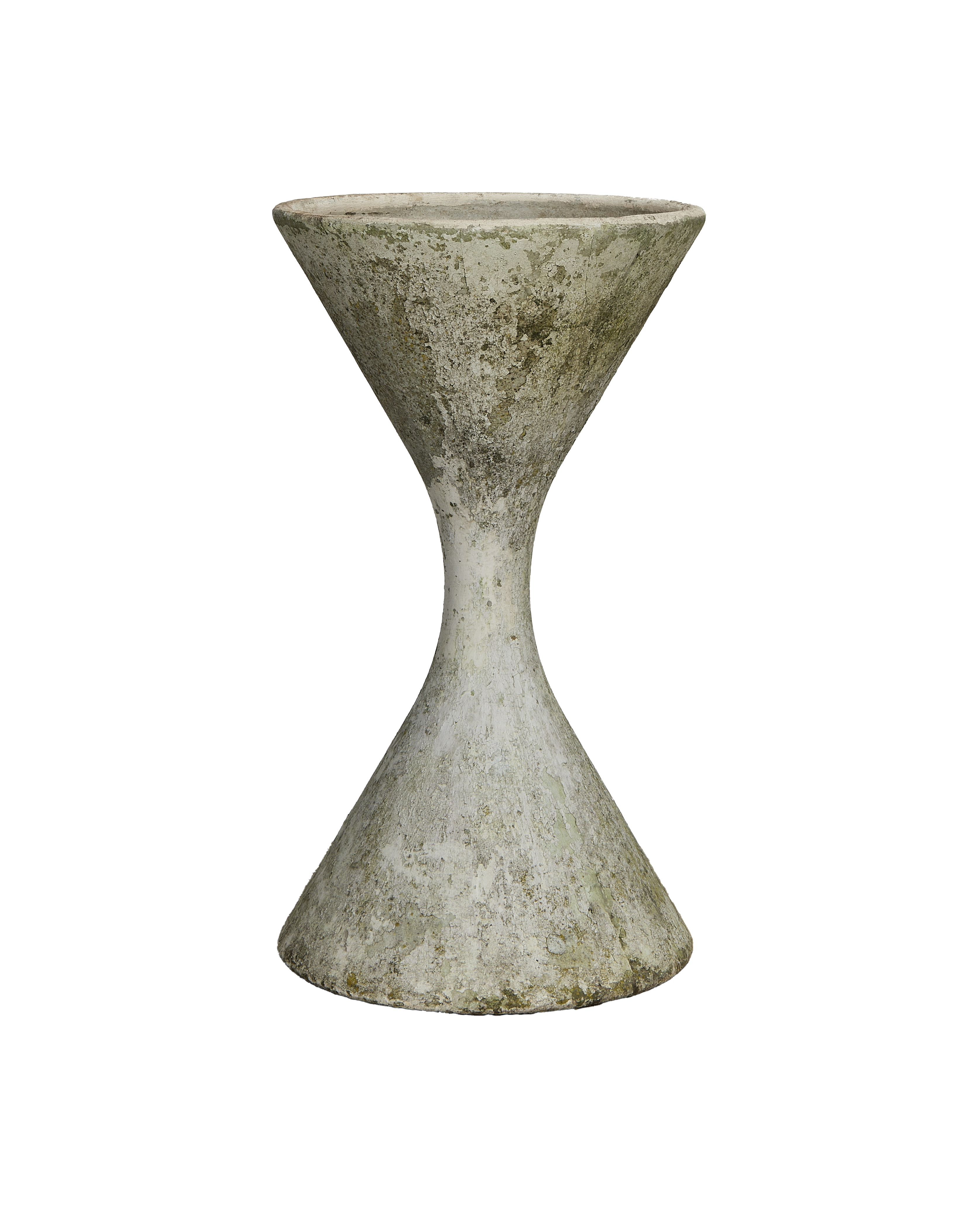 Diablo Willy Guhl planter, vintage OAK fiber cement, full hourglass shape, Swiss design.