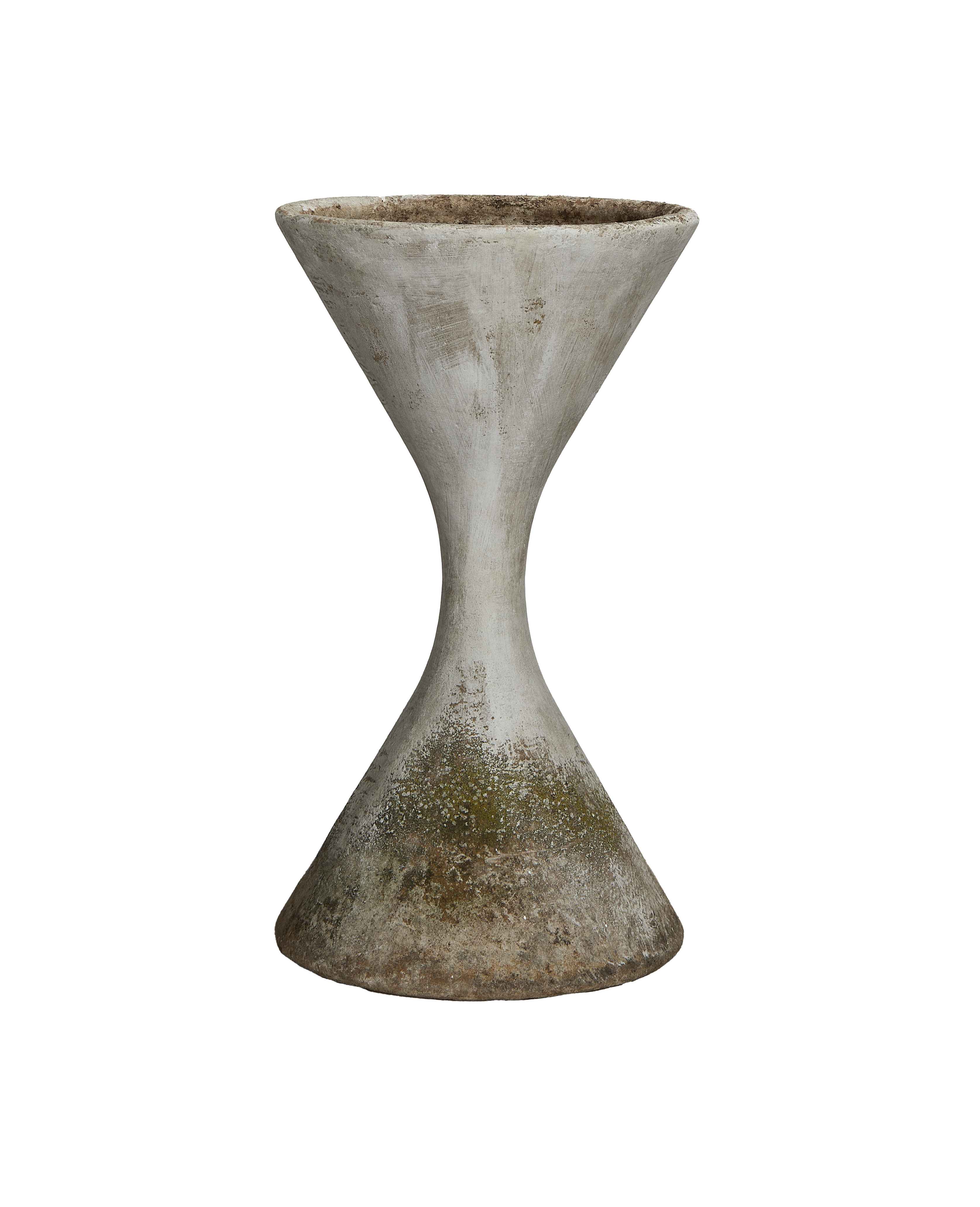 Vintage Willy Guhl Planter, Diablo style, gray fiber cement with weathered condition.
