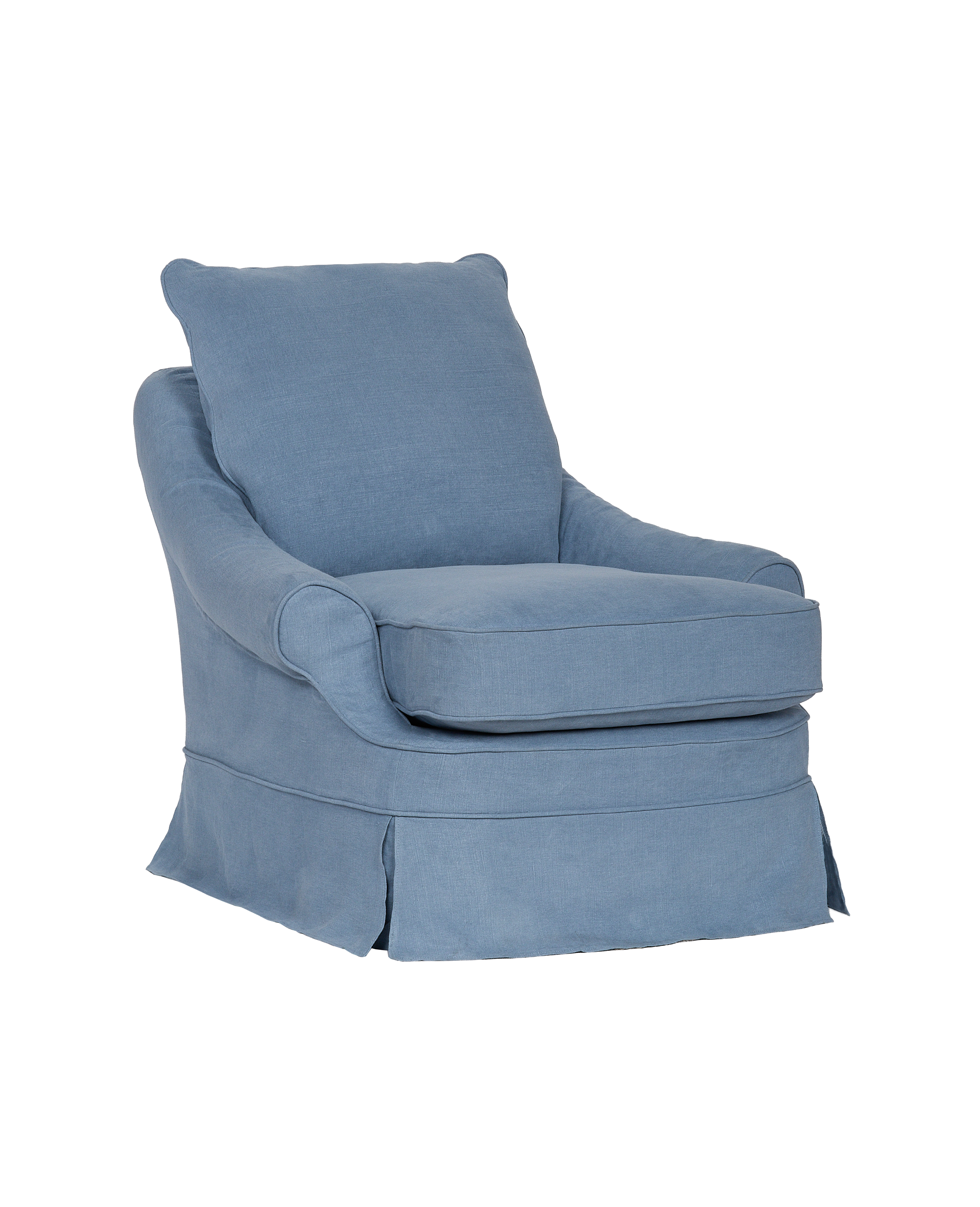 Heavy Weight Washed Linen Swatch - Cornflower