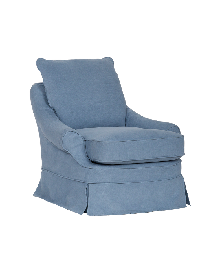 Heavy Weight Washed Linen Swatch - Cornflower