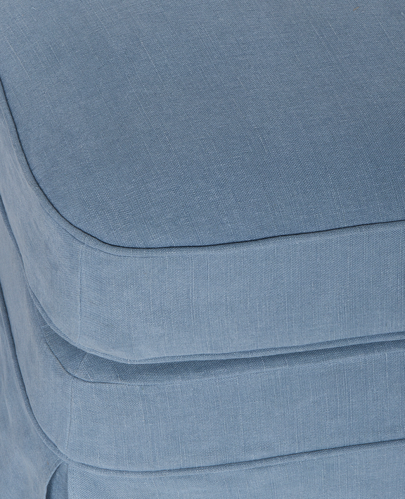 Maud Slipcover Ottoman - Cornflower