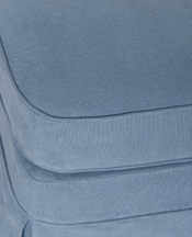 Maud Slipcover Ottoman - Cornflower