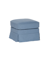 Maud Slipcover Ottoman - Cornflower