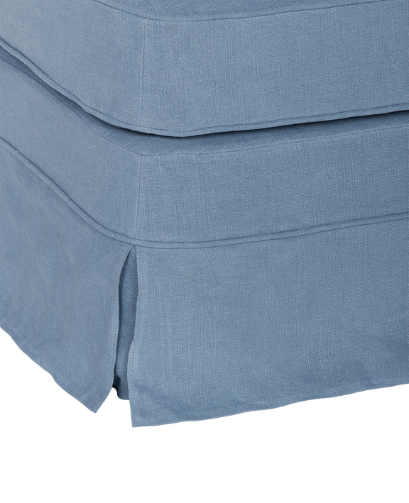 Maud Slipcover Ottoman - Cornflower
