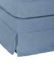 Maud Slipcover Ottoman - Cornflower