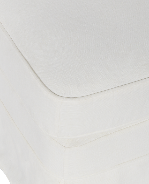 Maud Slipcover Ottoman - Ivory