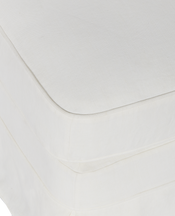 Maud Slipcover Ottoman - Ivory