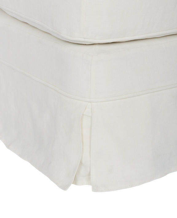 Maud Slipcover Ottoman - Ivory