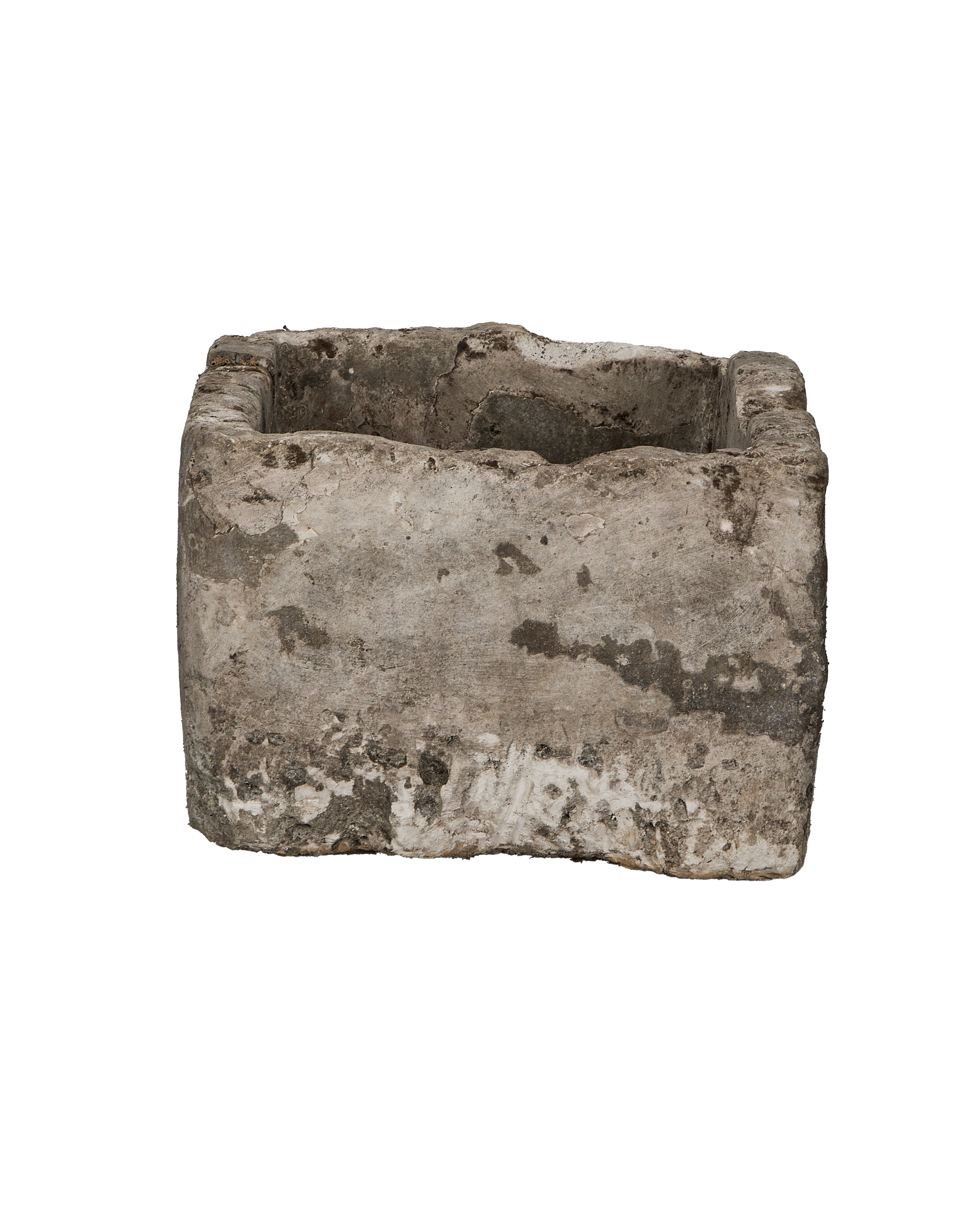 Vintage limestone trough from Indonesia, weathered look, aged rectangular planter.