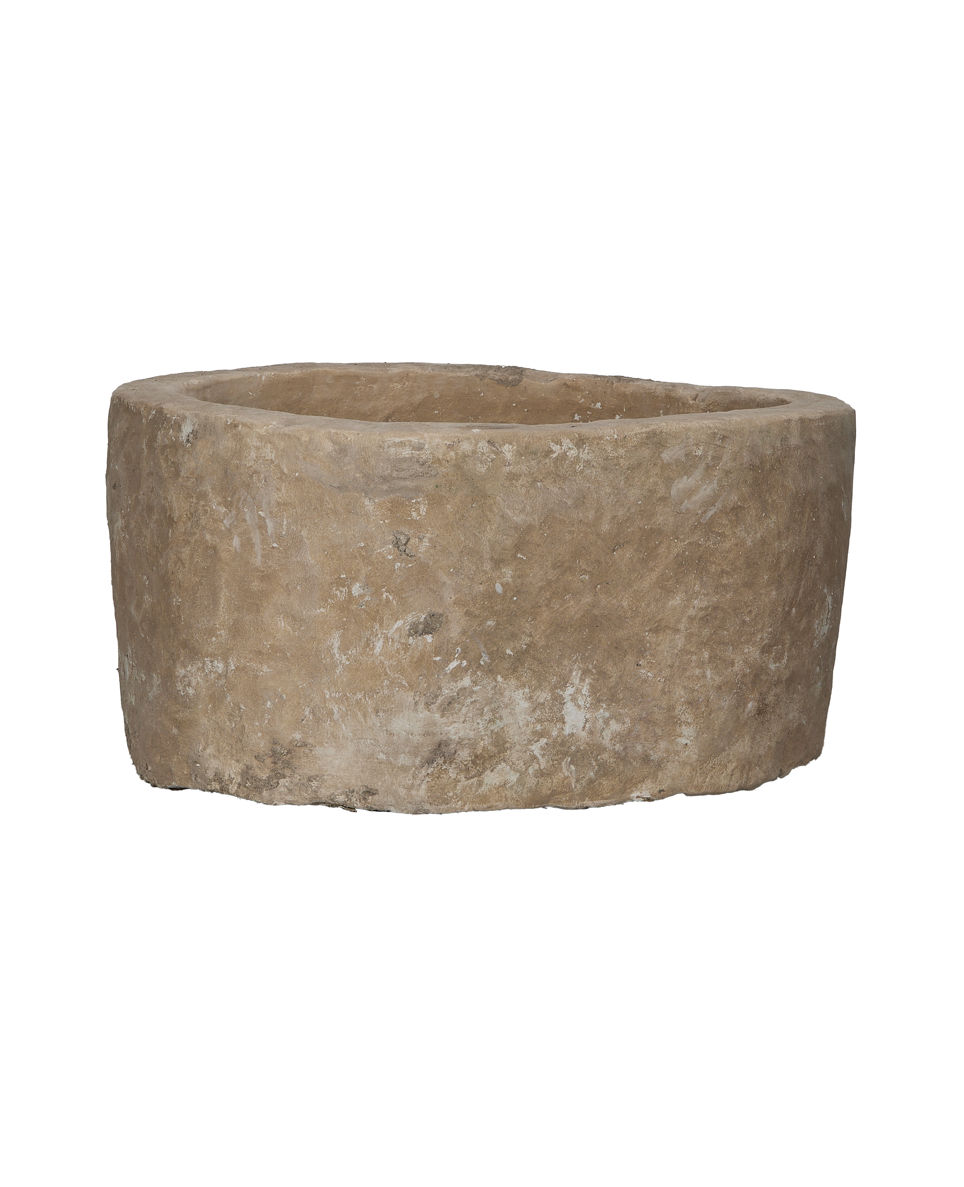 Vintage Indonesian limestone trough, oblong shape, with natural rough texture and aged patina.