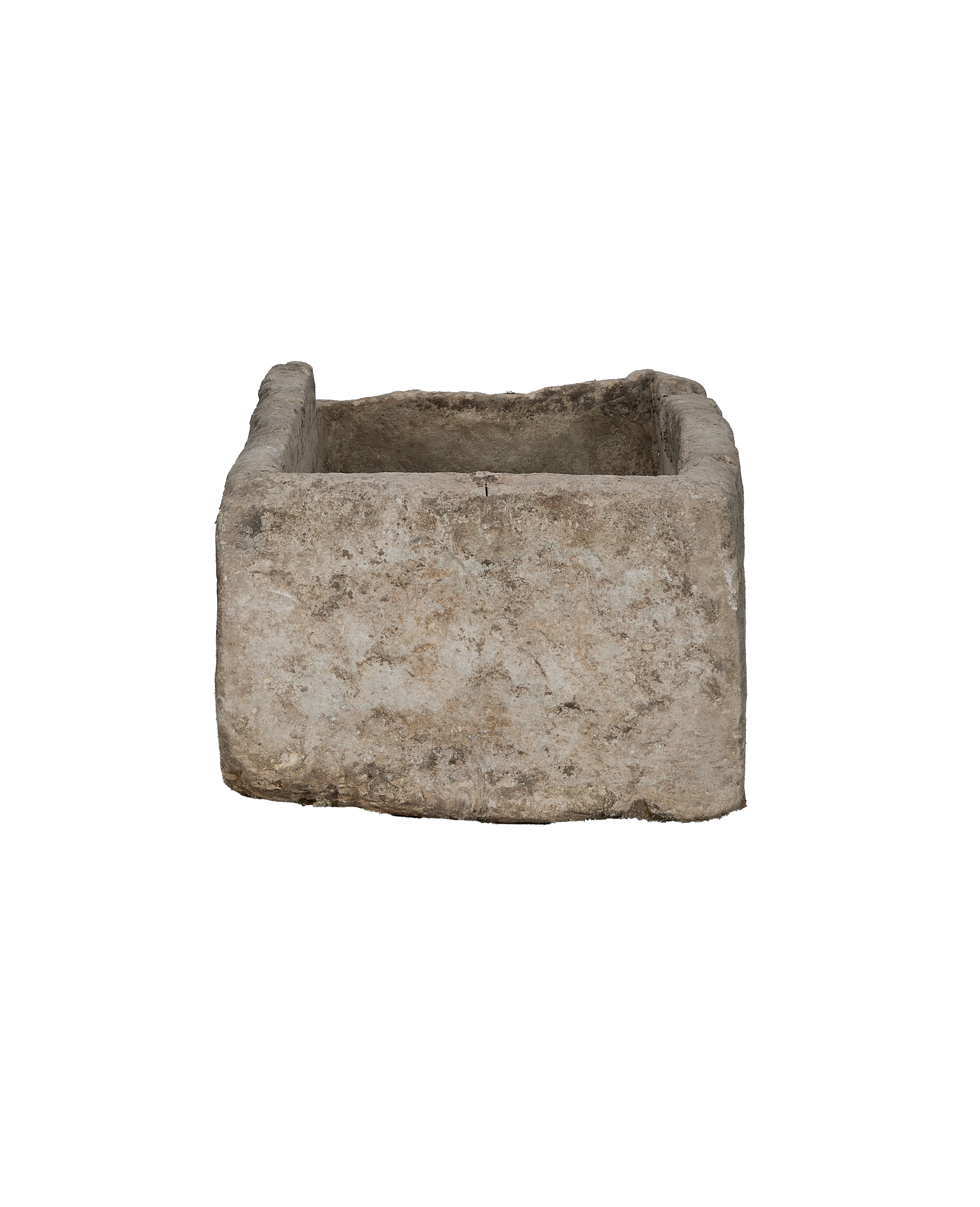 Vintage Indonesian limestone trough (OAK finish) showing subtle texture and earthy hues.