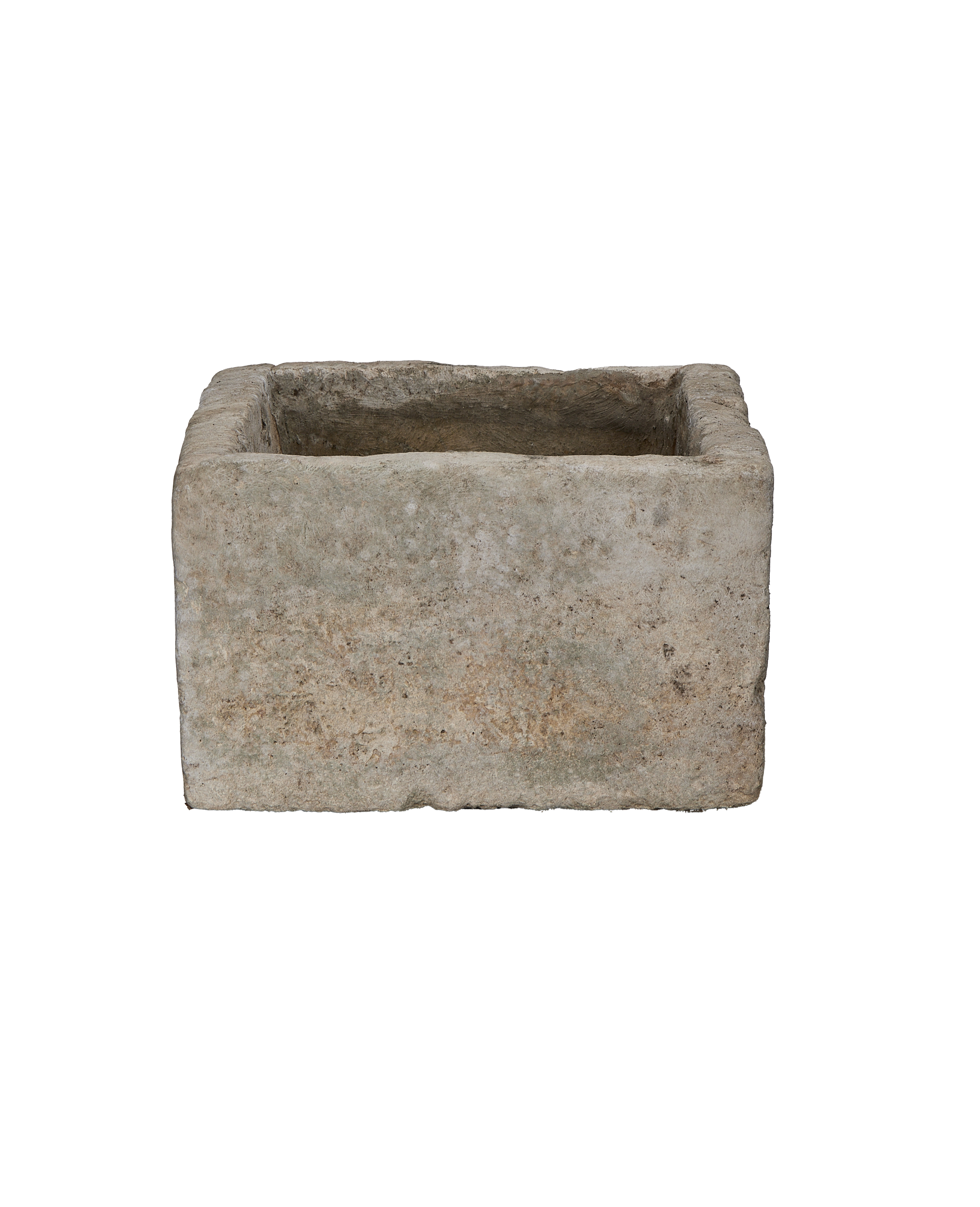 Vintage Indonesian limestone trough, showing distinct rectangular form and aged surface texture.