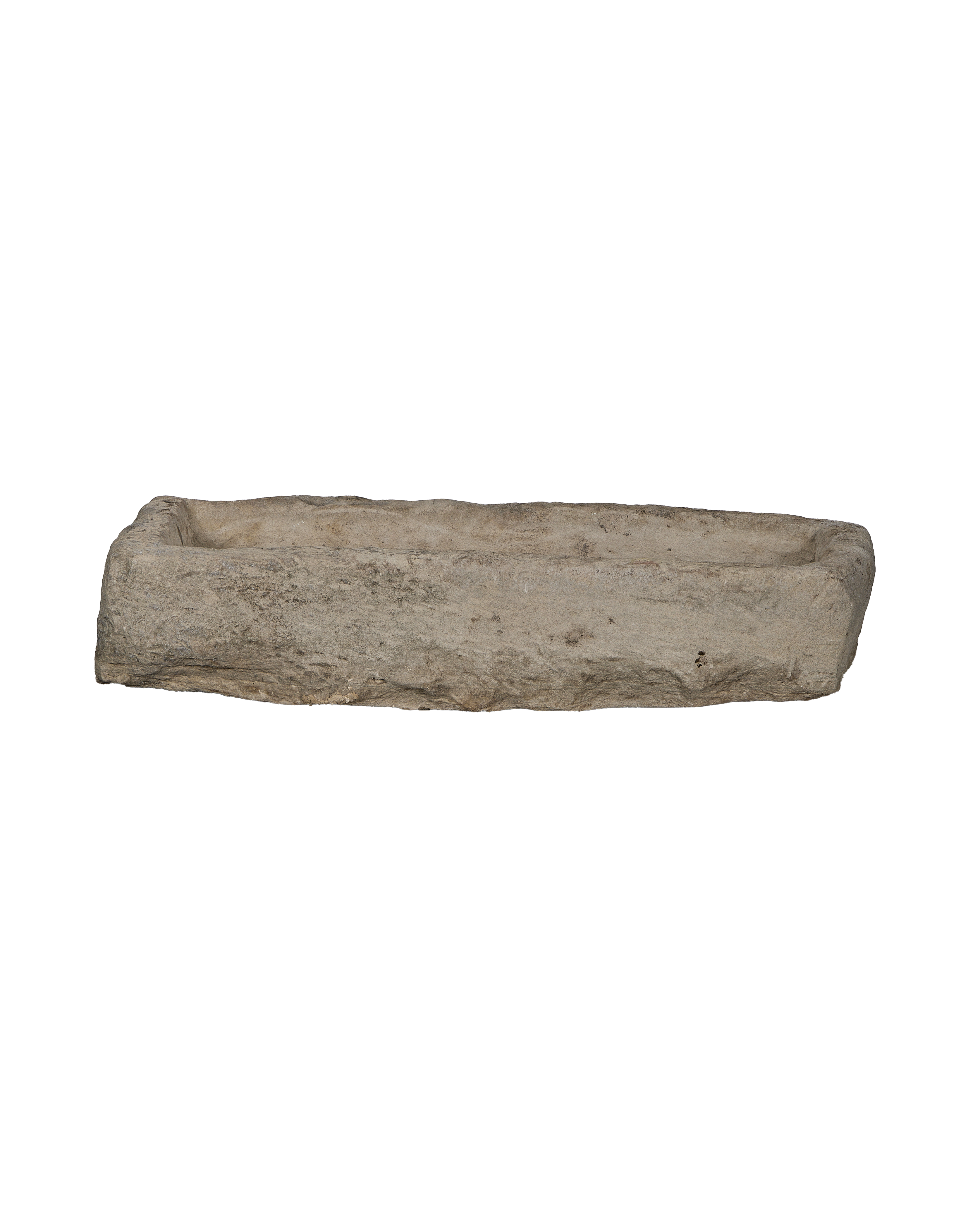 Vintage rectangular limestone trough, rustic weathered finish, OAK style, from Indonesia.
