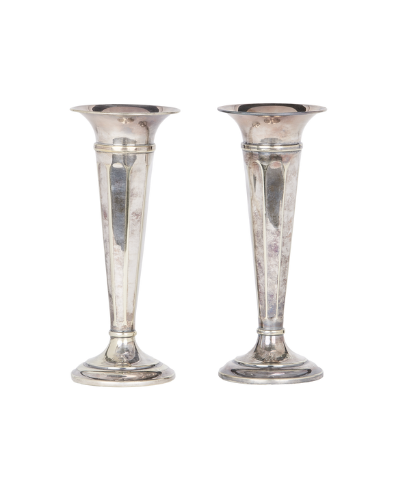 Silver Plated Bud Vase - Set of 2