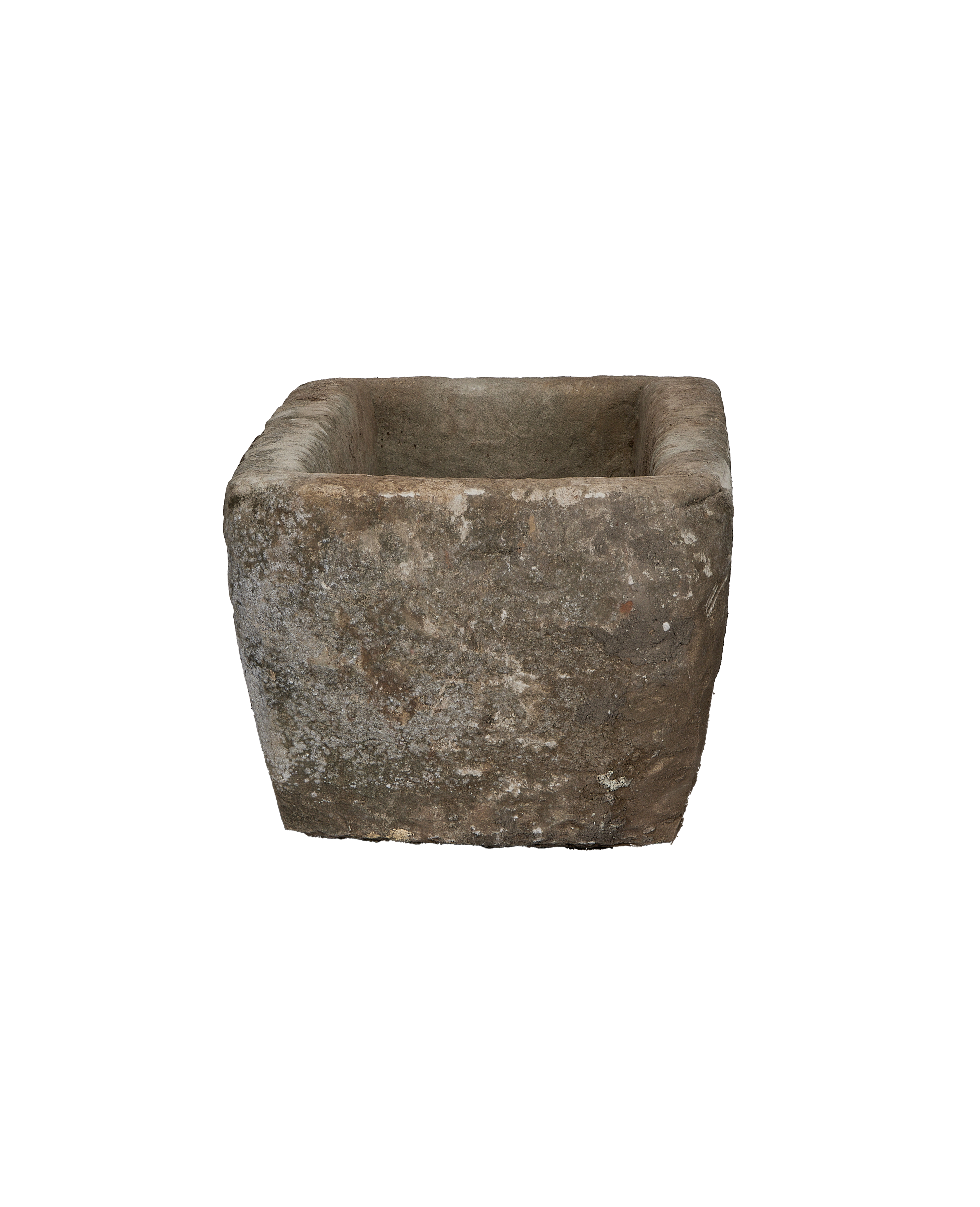 Vintage Indonesian limestone trough, showing unique weathered rough texture and patination.