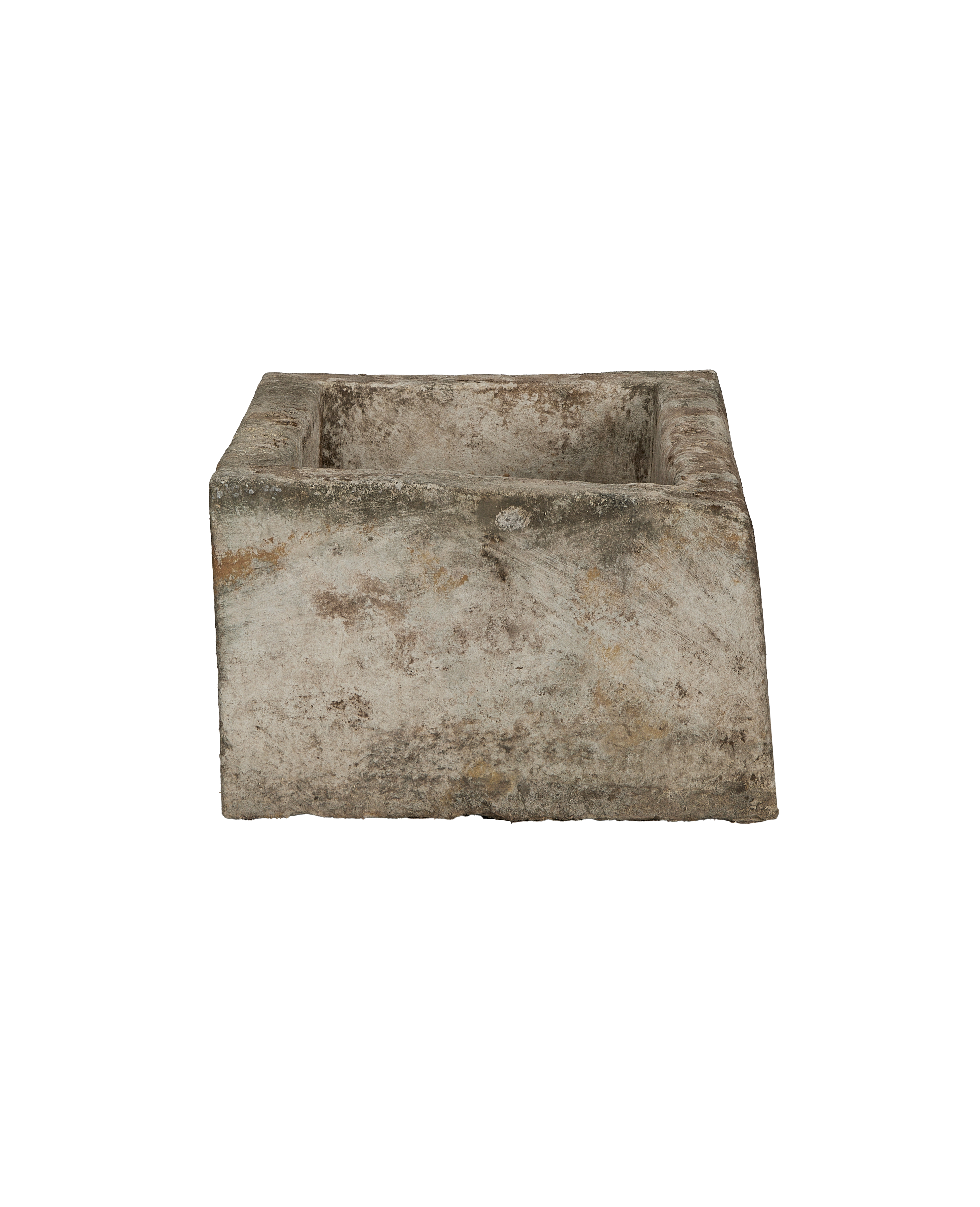 Vintage rectangular limestone trough, showing the aged texture and weathered patinated surface.