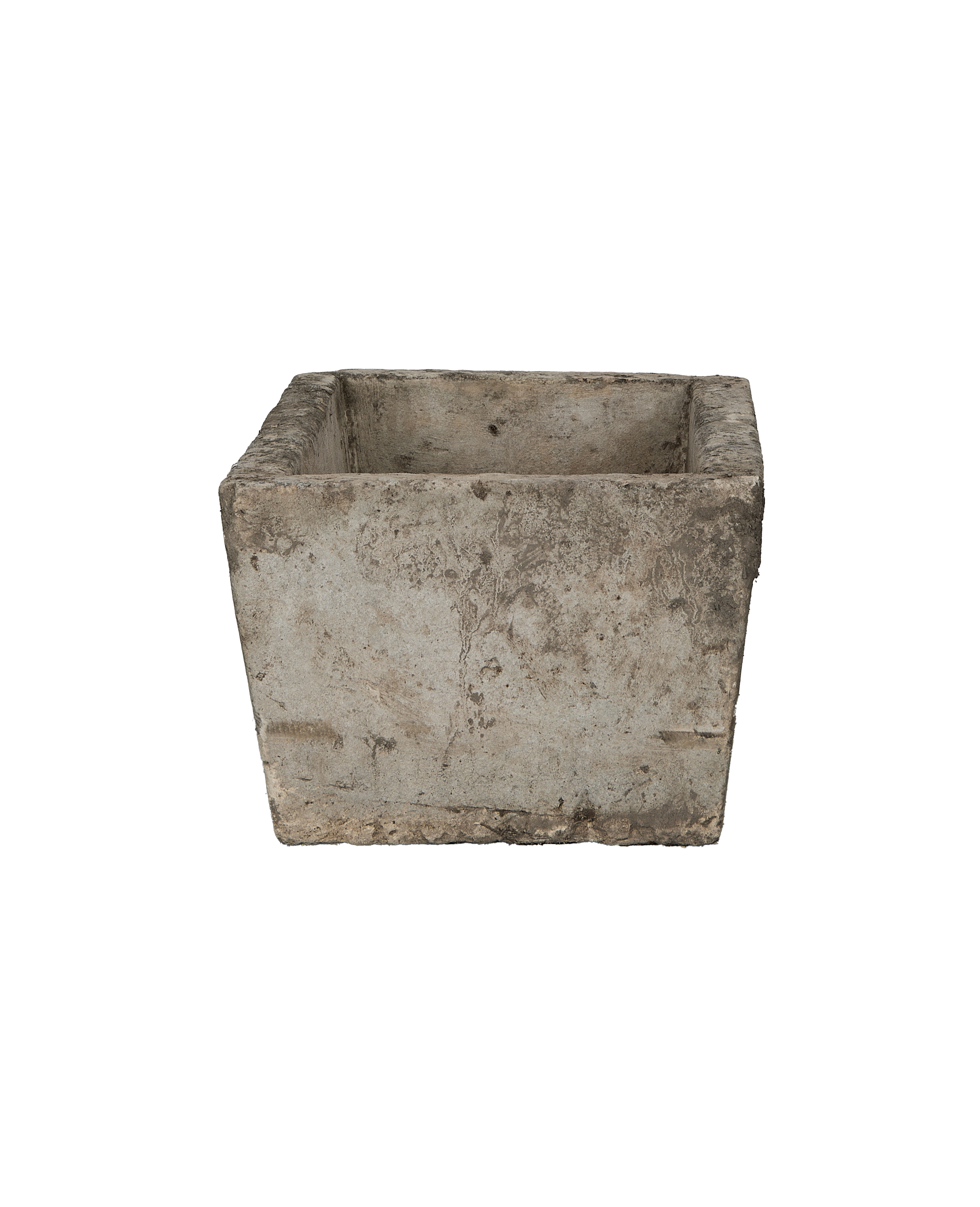 Vintage Indonesian rectangular limestone trough showing weathered details and interior texture.