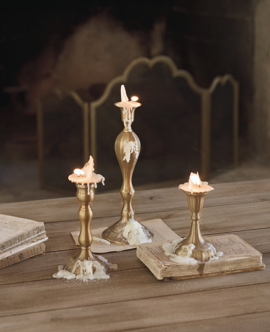 Ambiance Brass Candlestick - Trois