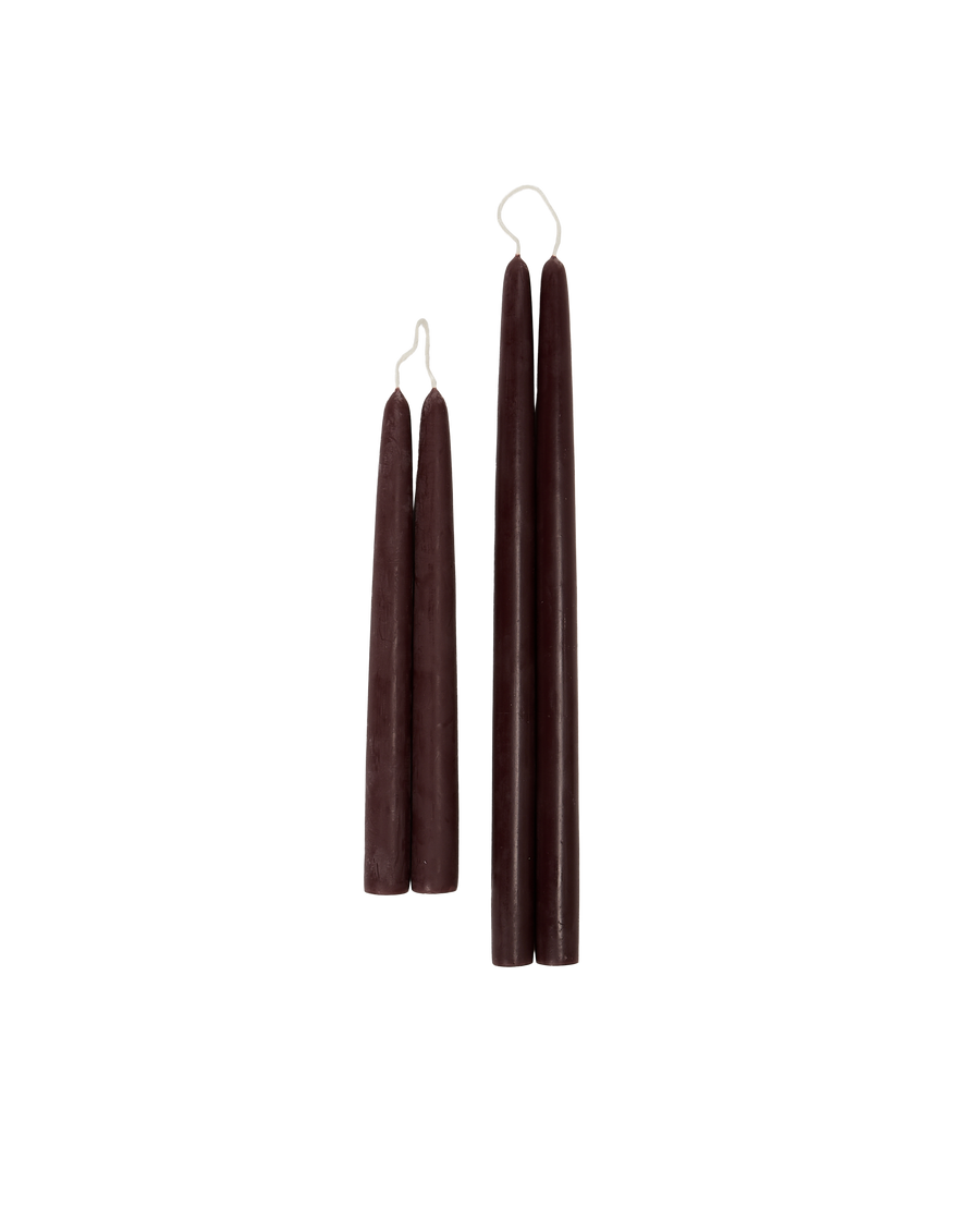 Drippy Beeswax Taper Candle - Burgundy