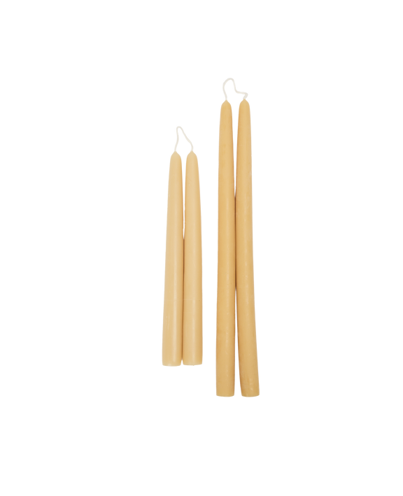 Drippy Beeswax Taper Candle - Natural