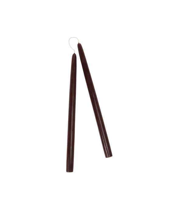 Drippy Beeswax Taper Candle - Burgundy