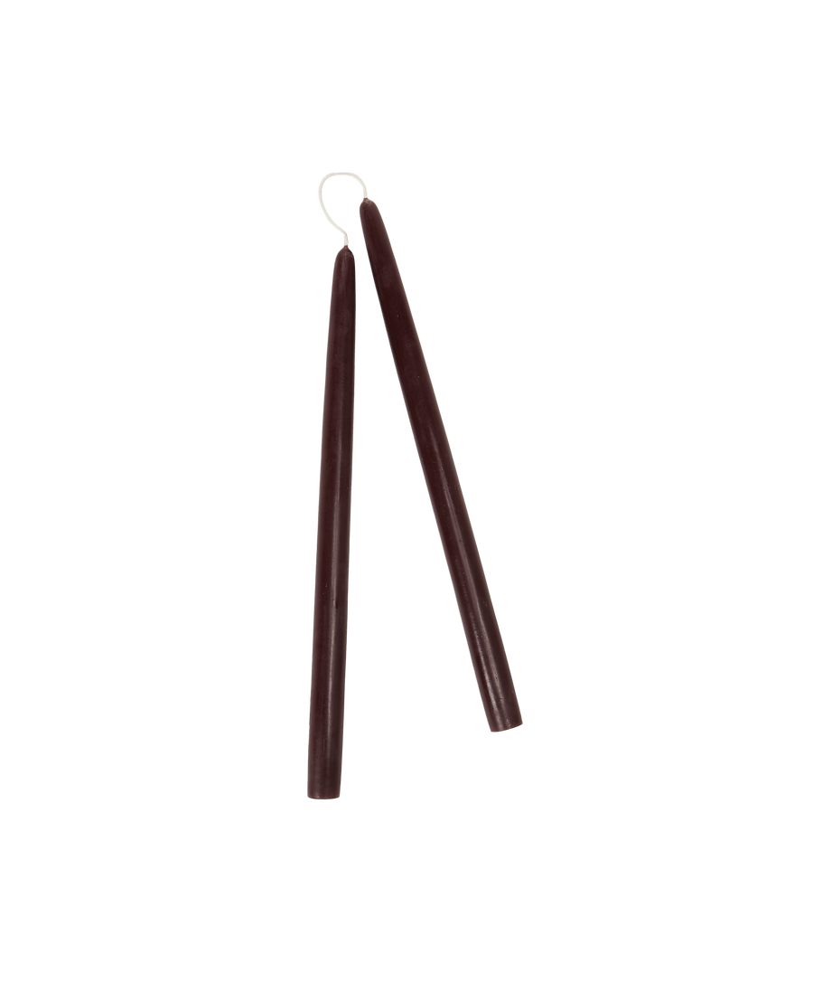 Drippy Beeswax Taper Candle - Burgundy