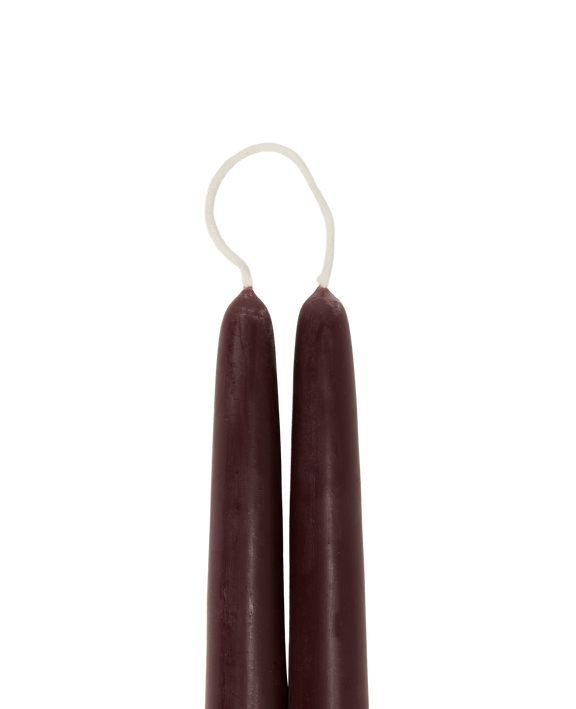 Drippy Beeswax Taper Candle - Burgundy
