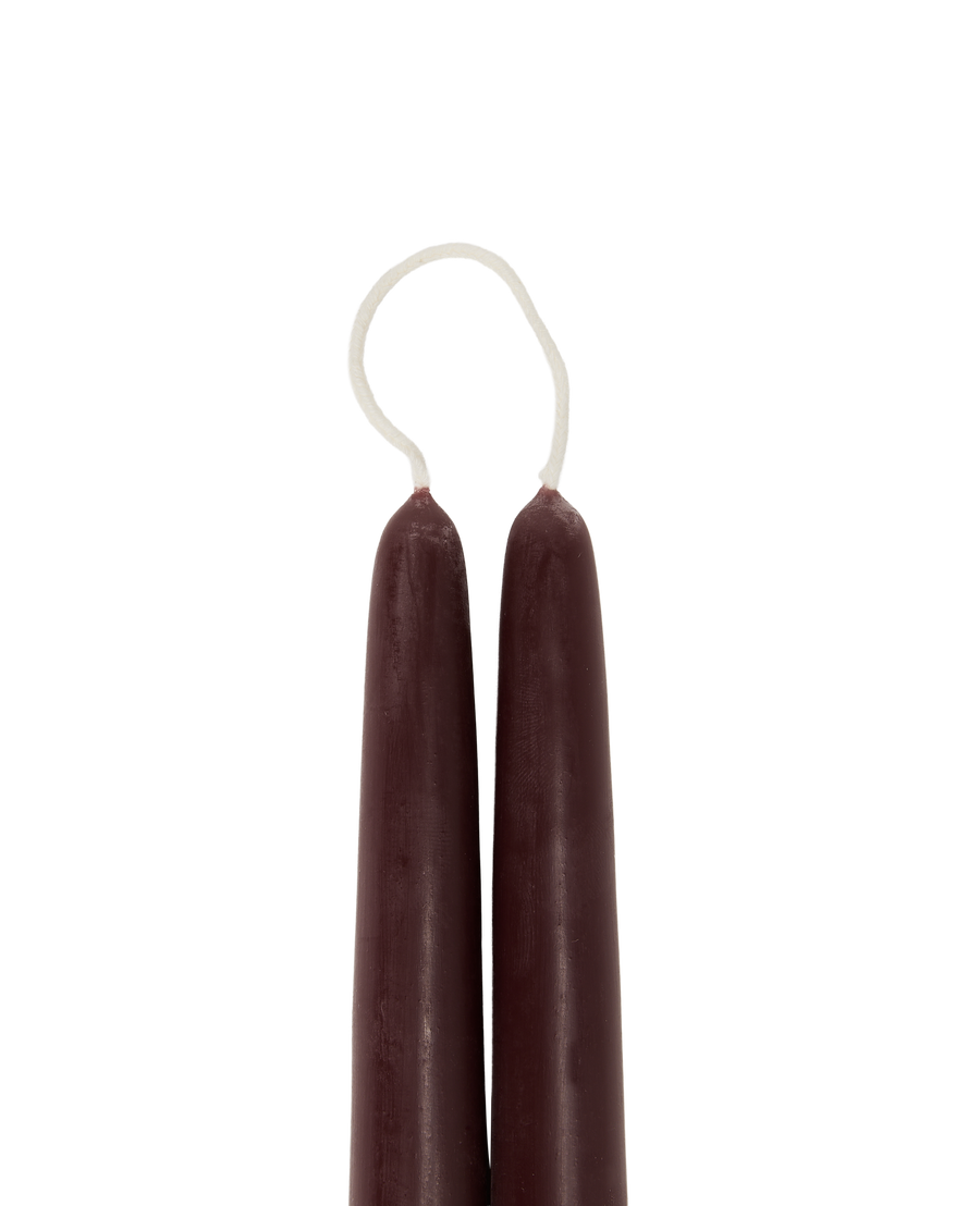 Drippy Beeswax Taper Candle - Burgundy