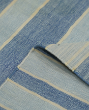 Dhurrie Rug - Blue and Gray Stripes