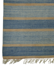 Dhurrie Rug - Light Blue Stripes