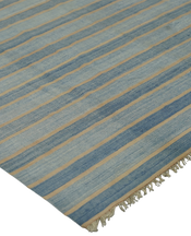 Dhurrie Rug - Light Blue Stripes