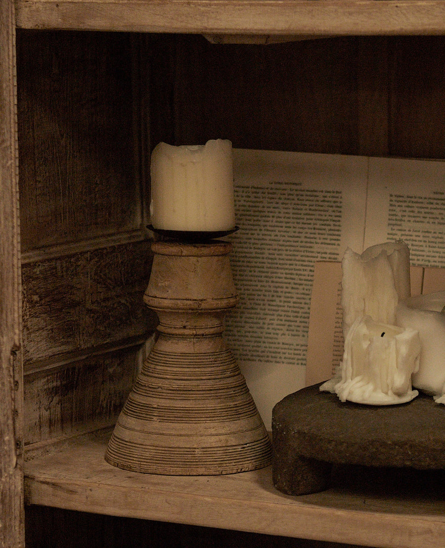 Vintage Candle Stand - Cup from India made of Wood