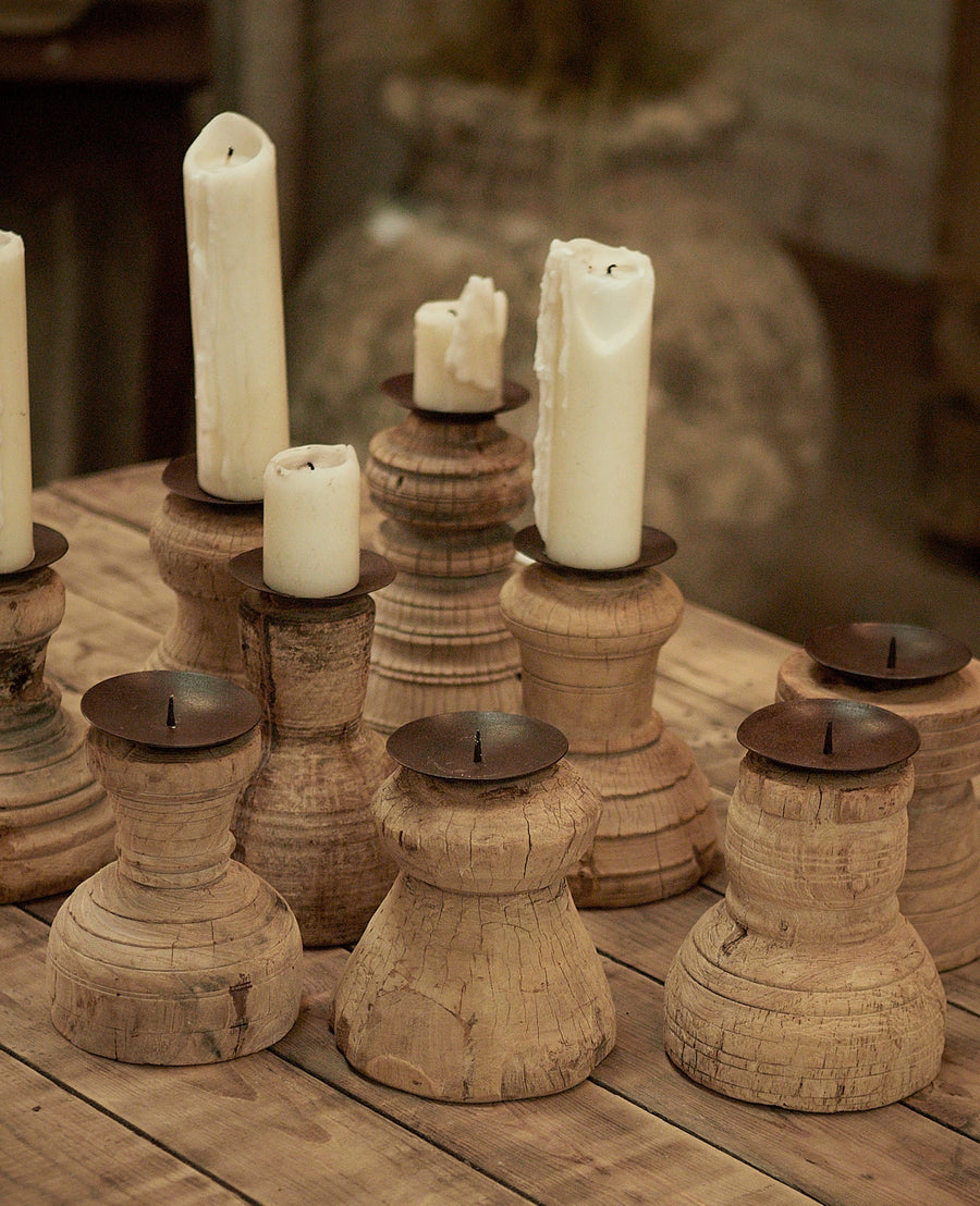 Vintage Candle Stand - Cup from India made of Wood