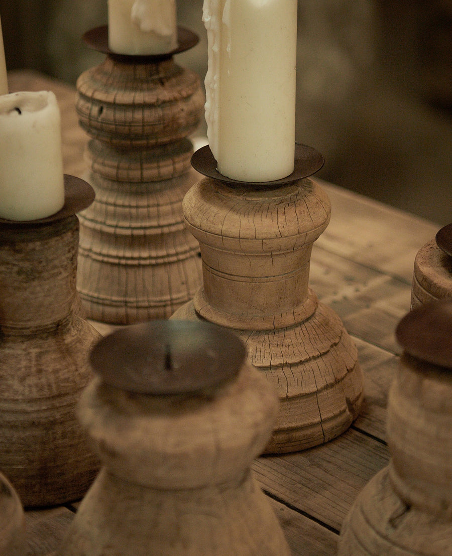 Vintage Candle Stand - Cup from India made of Wood