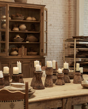 Cup Pillar Candle Stand - Natural