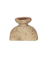 crackled beige vase with wide opening and rounded body