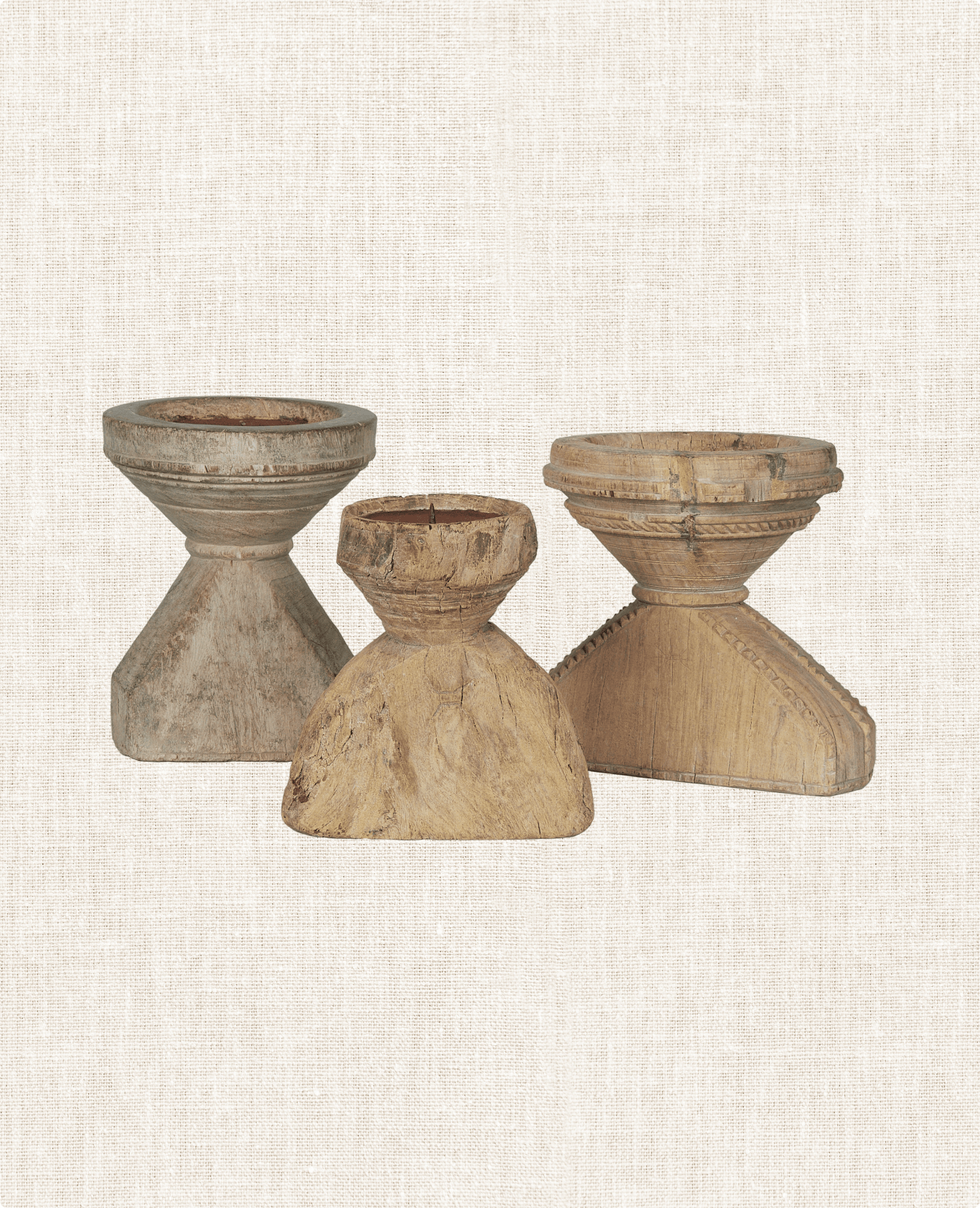Vintage Candle Stand - Seeder from India made of Wood