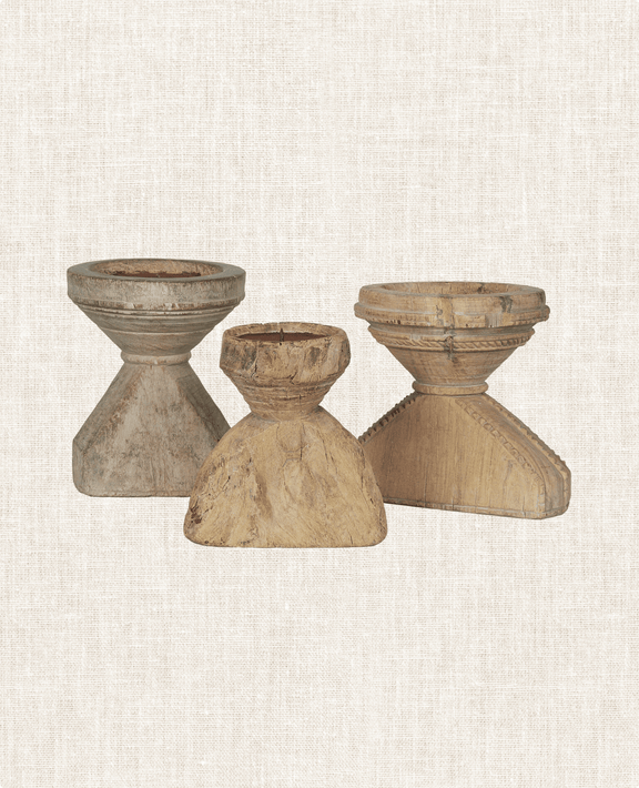 Seeder Pillar Candle Stand - Bleached