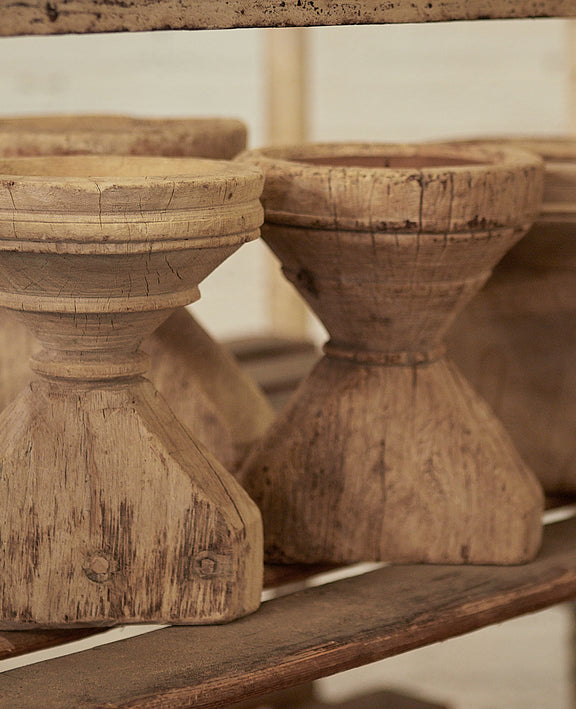 Seeder Pillar Candle Stand - Bleached