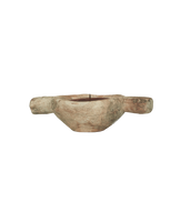 wooden trough-like bowl with curved bottom