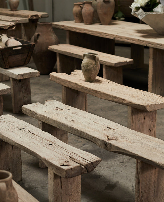 Chunky Elm Bench - Bleached