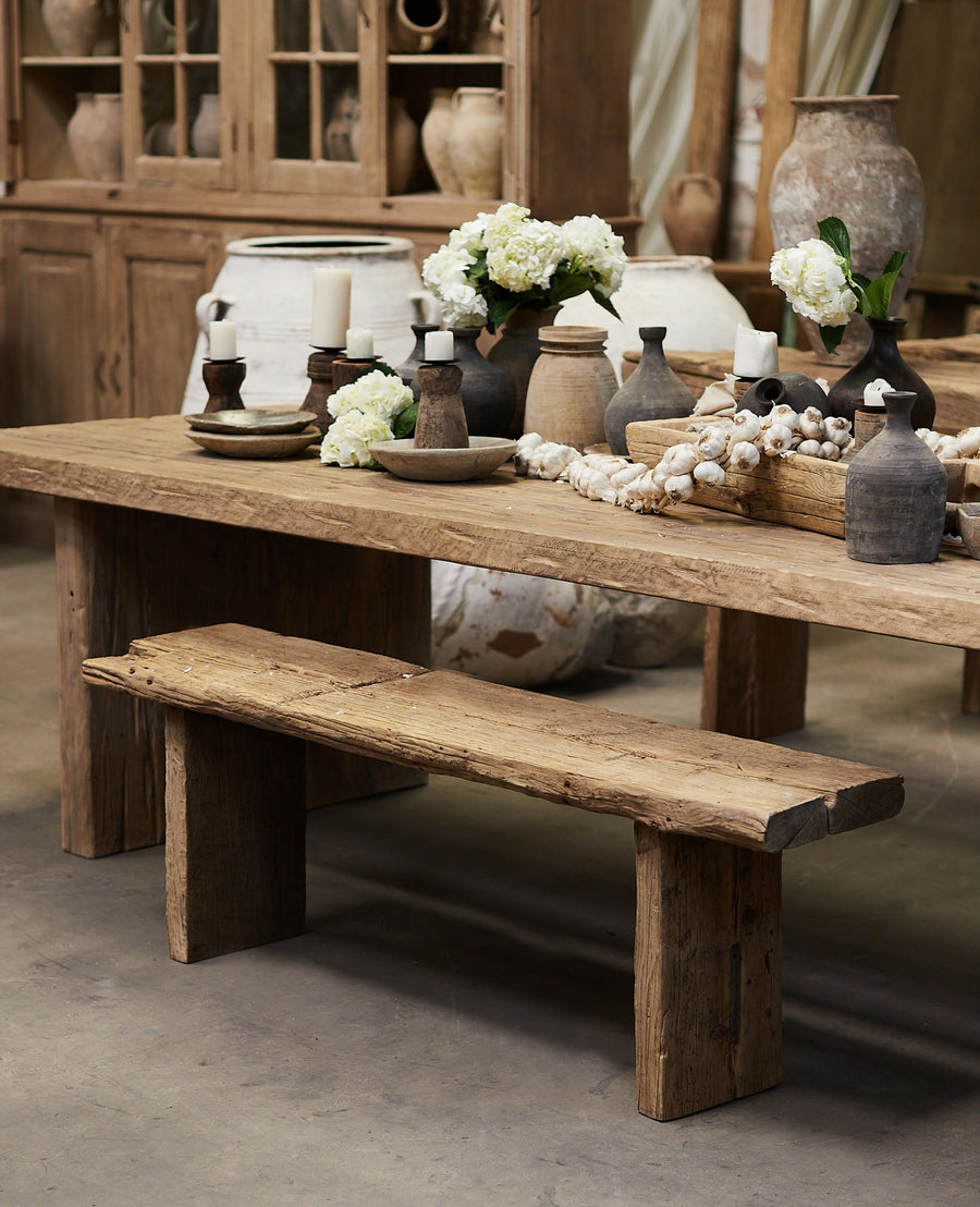 Reclaimed Chunky Elm Bench - Natural from China made of Wood