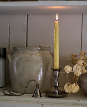 Drippy Beeswax Taper Candle - Natural