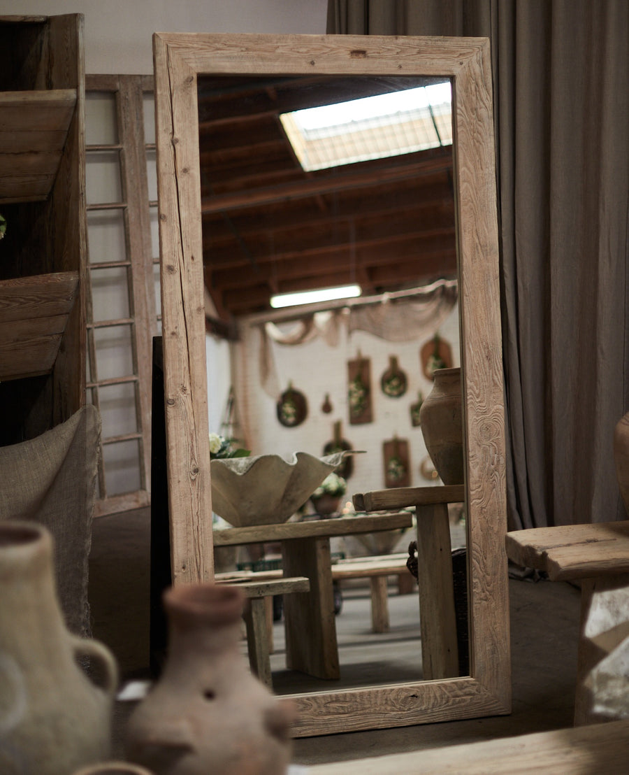 Reclaimed Elm Mirror - Bleached from China made of Wood