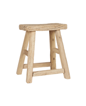Elm Wood Stool - Bleached