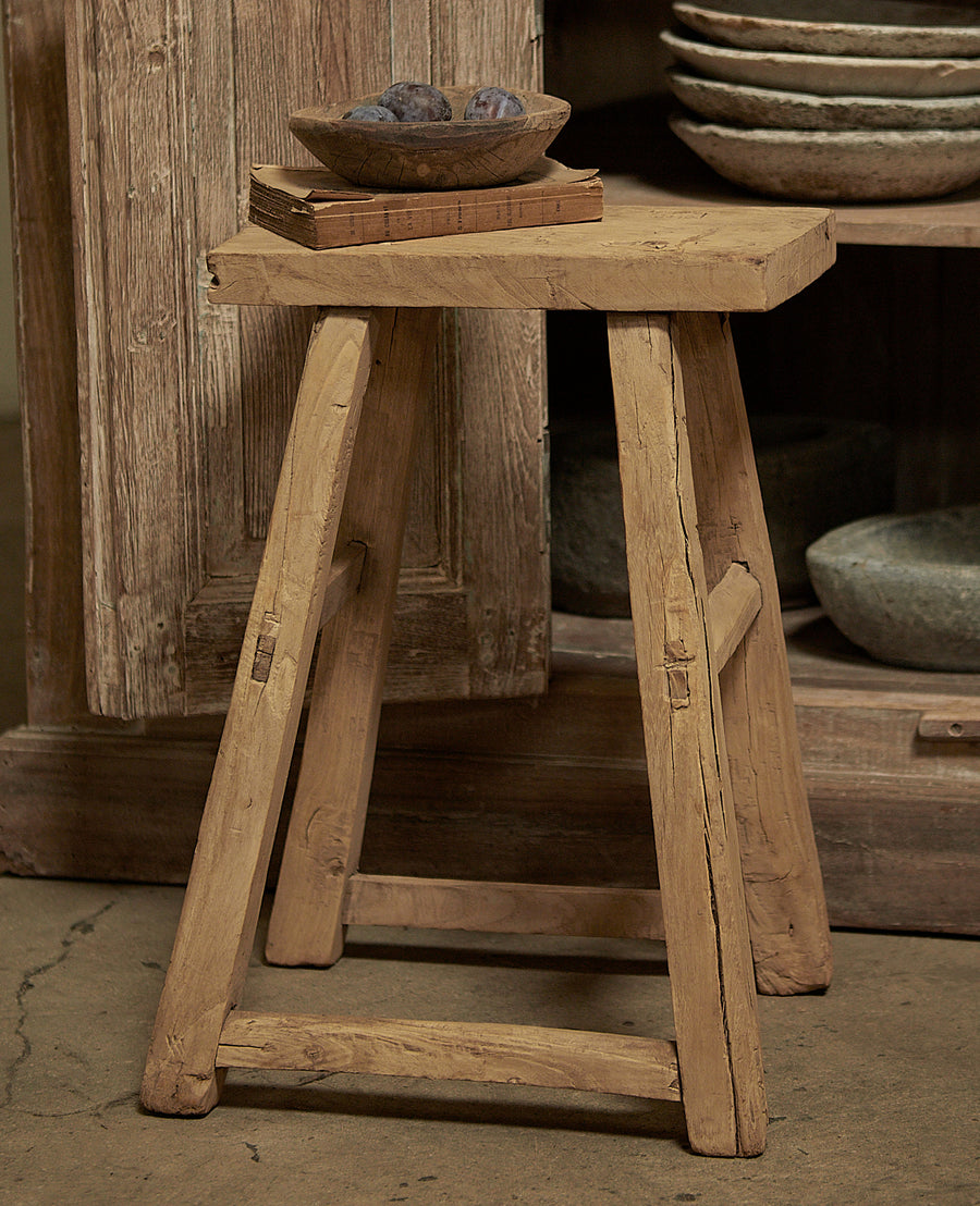 Vintage Elm Wood Stool from China made of Wood