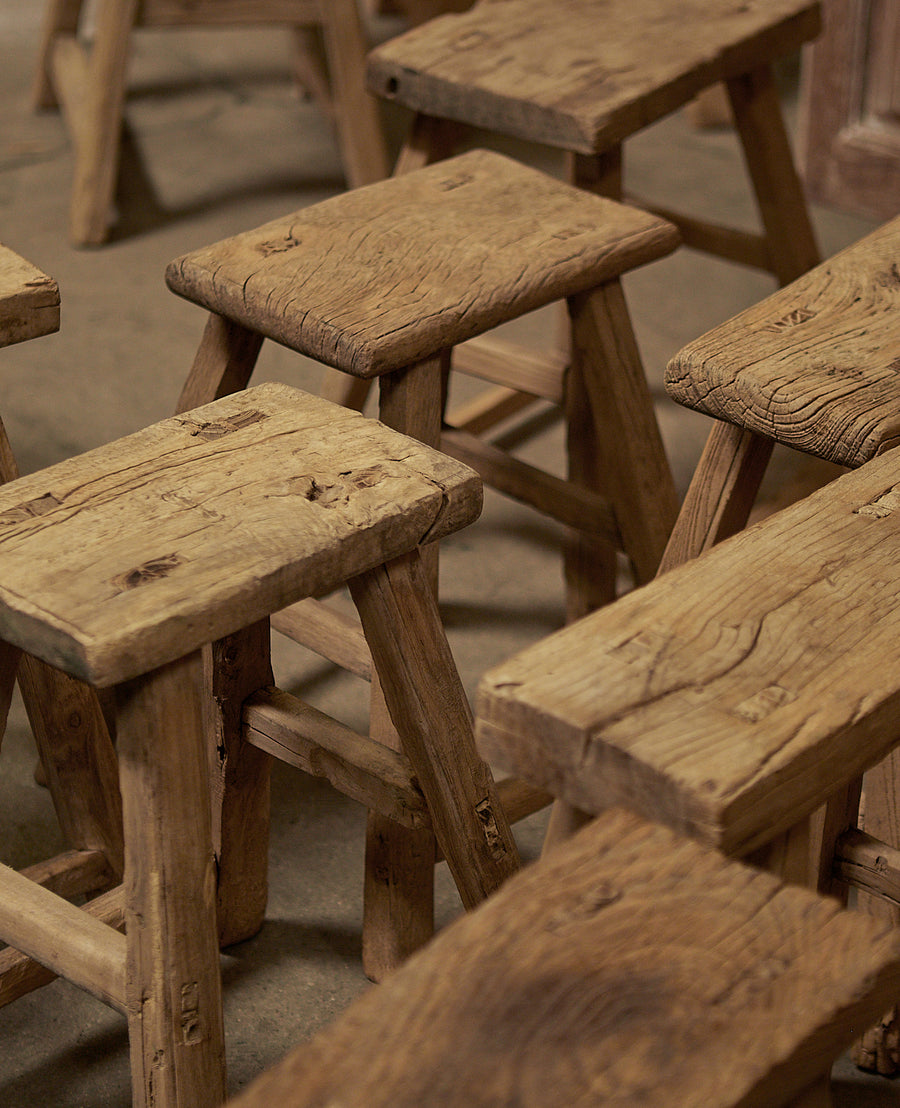 Vintage Elm Wood Stool from China made of Wood