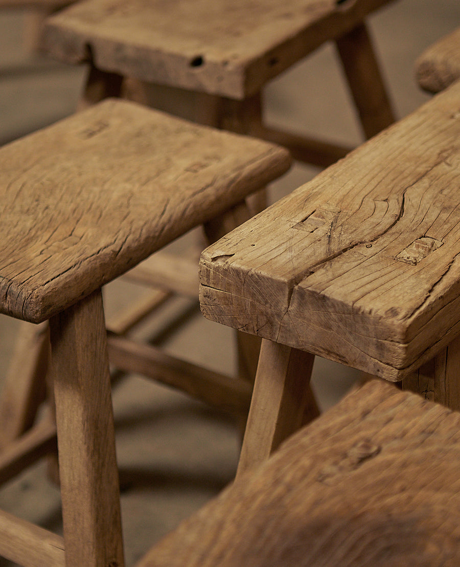 Vintage Elm Wood Stool from China made of Wood