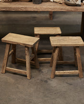 Elm Wood Stool - Natural