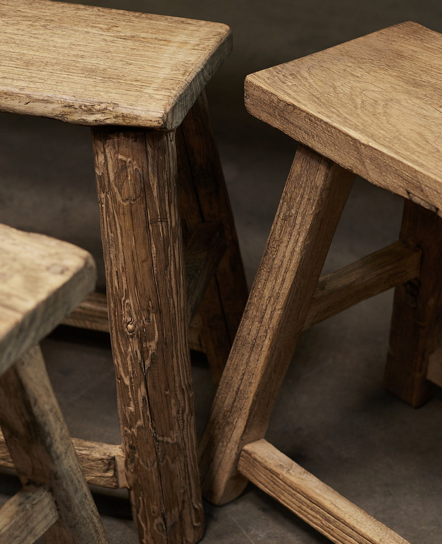 Reclaimed Elm Wood Stool - Natural from China made of Wood